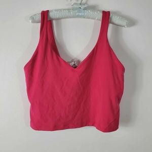lululemon athletica Red V-Neck Crop Top
